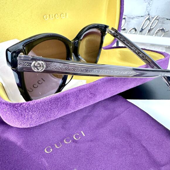 Gucci GG emblem Woman Sunglasses BRAND NEW GG0081SK 56mm Black Cat Eye frames main image 6